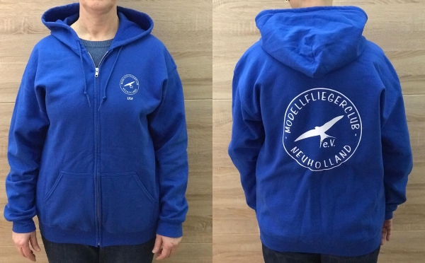 Sweatshirt Jacke mit Kapuze mit weißen Flexdruck - 34€